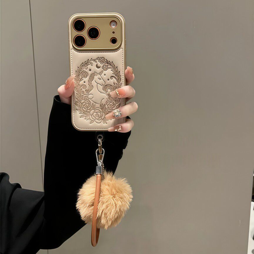 新款皮质花边贵族马王子适用iPhone17ProMax可爱艺术16Pro创意小众15ins风全包14高级感时尚13防摔手机壳女