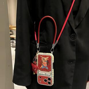 新款黄蓝格纹蝴蝶酥星星人苹果17Promax适用17Pro可爱卡通16趣味个性15ins风搞怪14防摔保护套13全包手机壳女