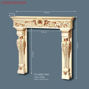 壁炉壁龛精致罗马柱背景墙梁托装饰门廊梁头雕花梁拖神龛置物架