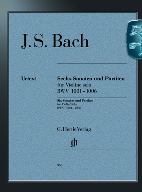 亨乐原版 巴赫 六首无伴奏小提琴组曲BWV1001-1006 奏鸣曲和帕蒂塔 含净版和标记小提琴两份分谱 Bach Sonatas and Partitas HN356