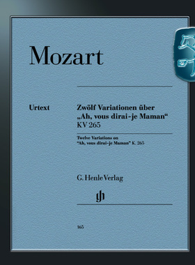 莫扎特 小星星变奏曲12组变奏曲 KV265(300e) 钢琴带指法 亨乐原版 Mozart 12 Variations on Ah vous dirai-je Maman KV265 HN165