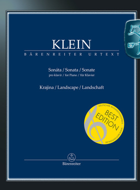 骑熊士原版 克莱因 乡村风景钢琴奏鸣曲 Klein Gideon Sonate für Klavier Landschaft BA09580