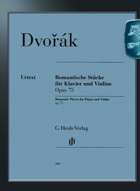 亨乐原版 德沃夏克 浪漫曲op75 小提琴和钢琴 Dvorák Romantische Stücke op.75 HN466