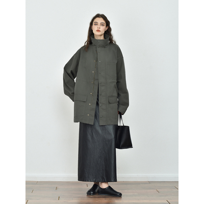 JWSZ「悉尼往事」城市游牧风复古廓形立领猎装风衣外套