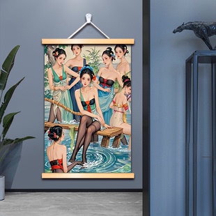 古风画仕女图搞笑定制挂画恶搞趣味装饰朋友兄弟礼物解压伴手礼画