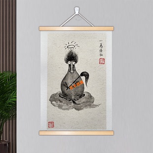 一马当仙搞笑抽象一马平川趣味挂画马年喜庆解压礼物网红同款