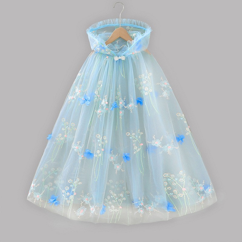 女童汉服刺绣披风夏季新款中国古风斗篷公主超仙复古民族风披肩