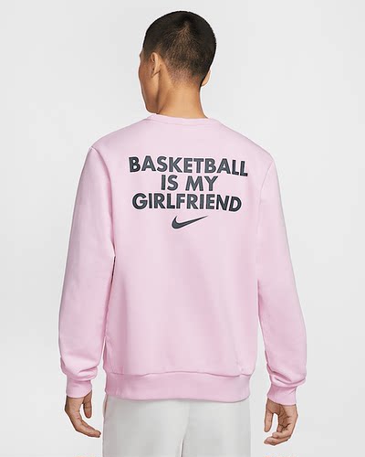 耐克NIKE刺绣LOGO字母印花男子篮球休闲圆领针织卫衣套头衫IB5504