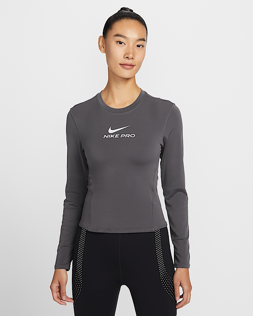 NIKE耐克女子运动休闲训练印花长袖T恤IQ0837-036