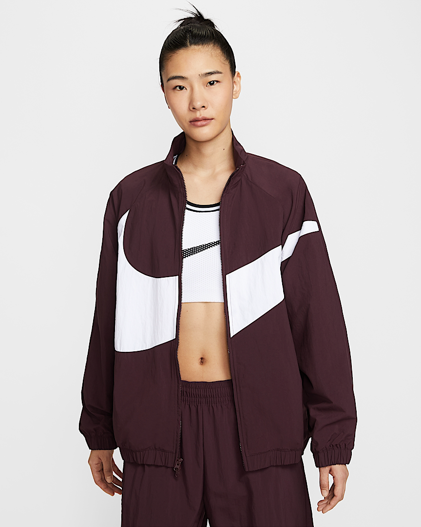 Nike耐克梭织外套女秋新款宽松透气大勾立领运动夹克HV4108-652