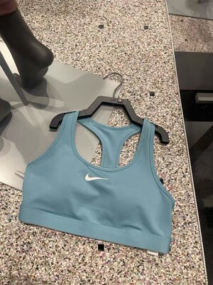 Nike耐克女Swoosh一体式中强度瑜伽跑步健身速干运动内衣DX6822