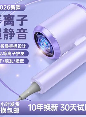 徕芬乔2026新款吹风机家用大功率负离子护发大风力静音速干折叠吹