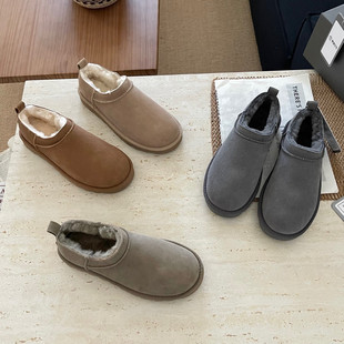 UGG河南桑坡村正品羊皮毛一体雪地靴秋冬新款超迷你平底女鞋加厚