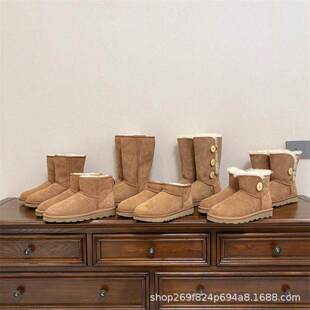 UGG孟州市灏博鞋店桑坡村雪地靴男女冬季皮毛一体高筒厚底保暖情