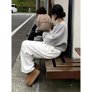 UGG桑坡2026羊皮毛一体棉鞋5CM厚底羊毛短靴U家保暖加厚雪地靴女