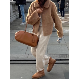 UGG河南桑坡村雪地靴女冬季加绒加厚新款皮毛一体棉鞋防滑厚底雪