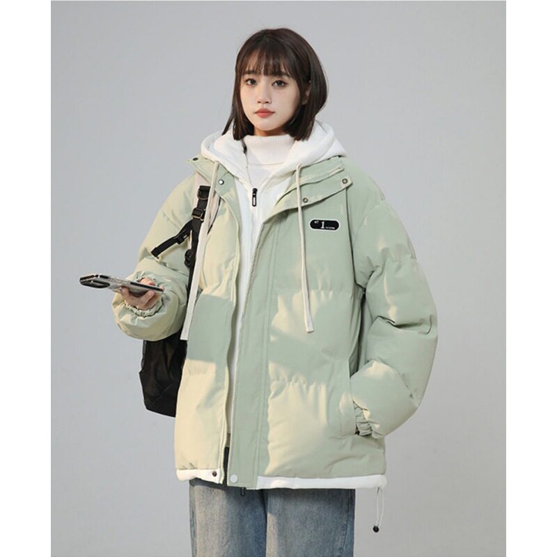 羽绒棉服冬季2026保暖加厚新款假两件情侣面包宽松学生棉衣外套