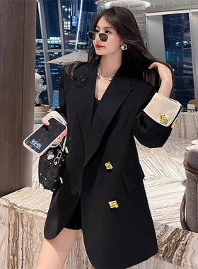 新款黑色西服女冬秋时尚气质外套小个子通勤休闲2025小西装外套