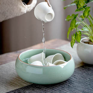 新款茶洗大号特大笔洗水盂水洗茶碗陶瓷功夫茶具配件茶道零配家用