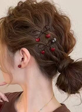 新款蝴蝶结爱心刘海发夹女前侧边发5新高端边夹鸭嘴夹子发饰ZH05