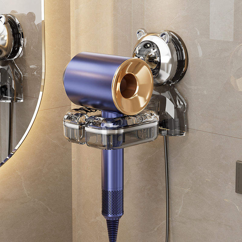 新款吸盘吹风机置物架壁挂式免打孔卫生间浴室支架懒人电吹风无损