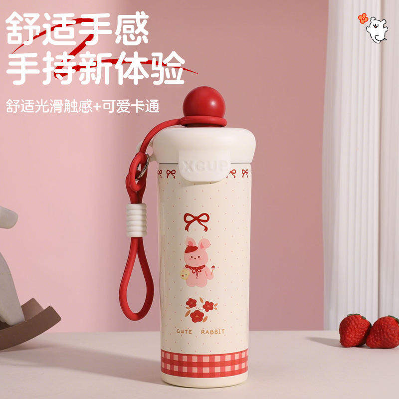 新款多巴胺创意球帽316双层不锈钢保温杯儿童大容量卡通吸管杯运