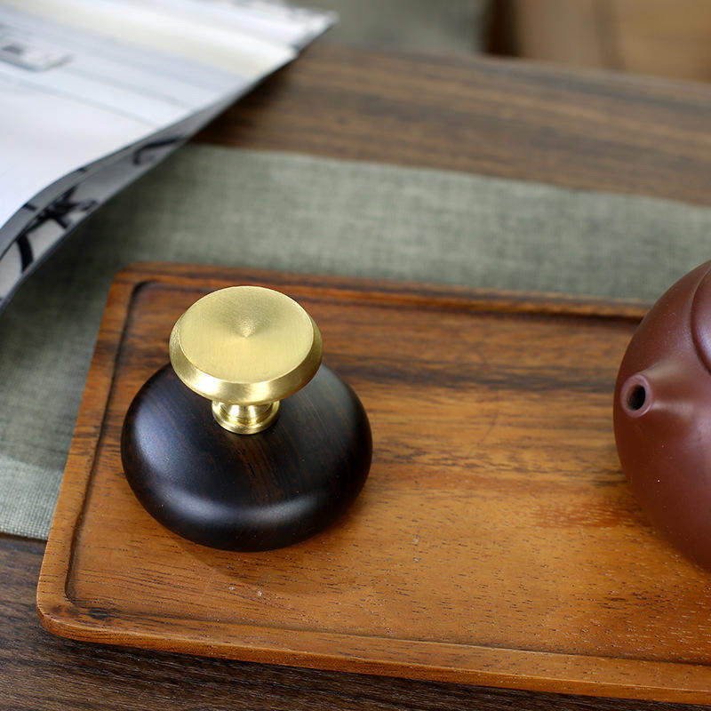 新款黑檀铜木盖置托高档紫砂壶盖置物架简约盖碗茶器茶壶茶道配件