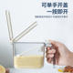 透明按压翻盖配勺子塑料罐 新款 乐博鲸落调味盒 AS材质调料盒