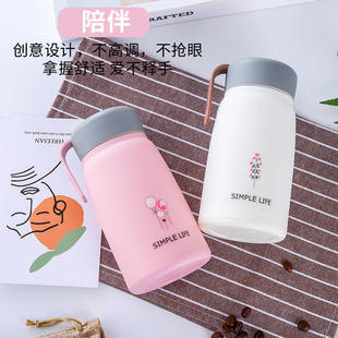 新款双层玻璃杯水杯地推引流随手杯子可印刷LOGO便携式节日礼赠