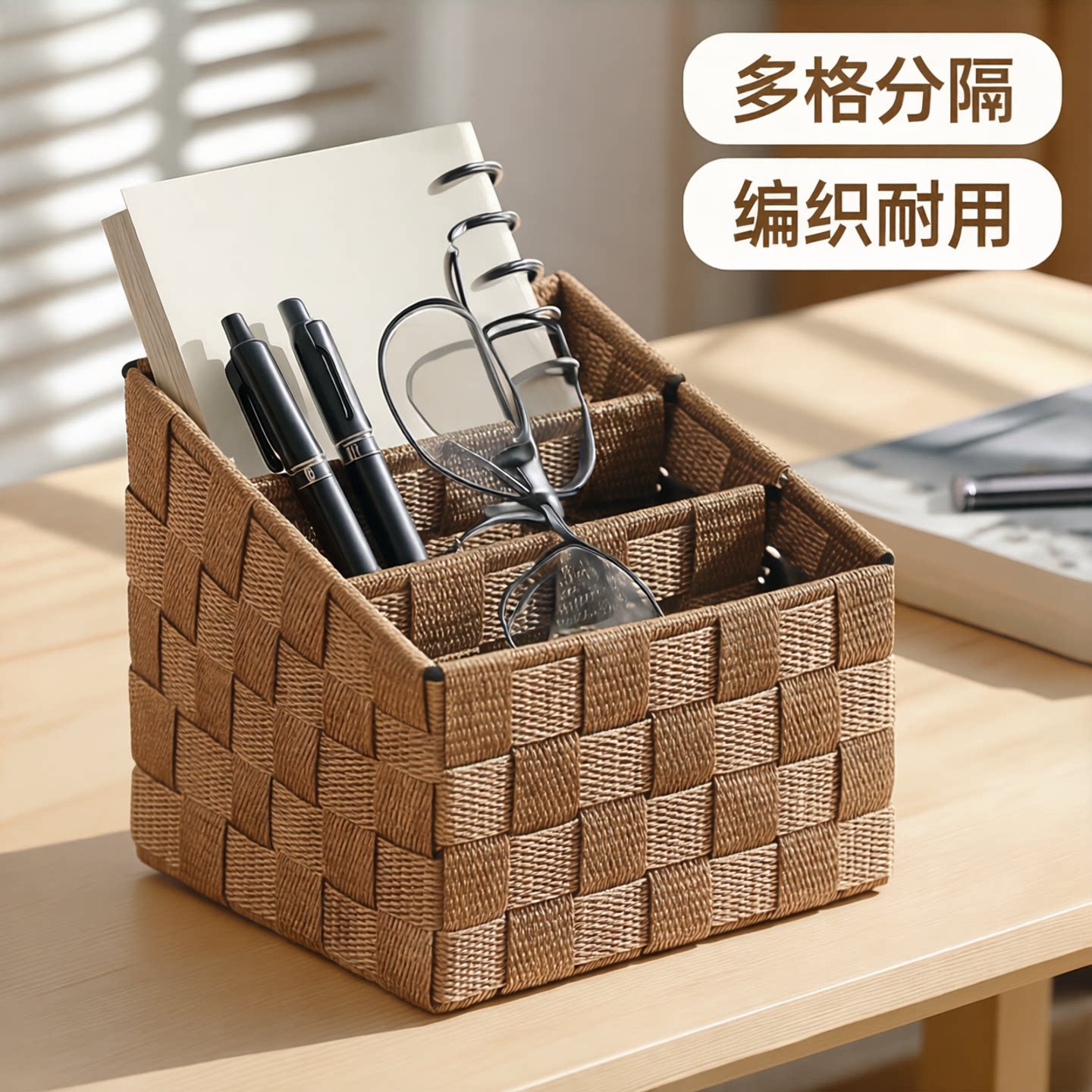 桌面收纳盒布艺手工ins风收纳篮图片