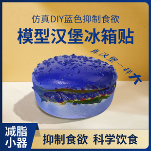 戒暴食减肥搭子好好吃饭恢复正常饮食减重降低食欲蓝色汉堡模型