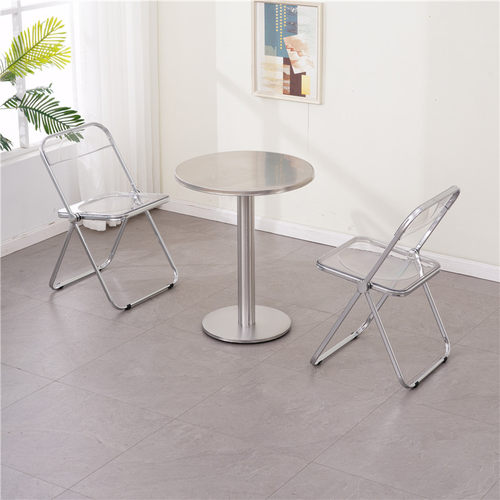 不锈钢小圆桌子网红咖啡厅奶茶汉堡甜品蛋糕店酒吧工业风餐桌商用