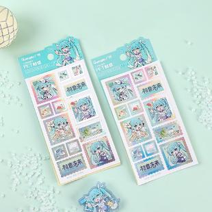 bilibili哔哩哔哩2024新品初音未来2张/袋 PET卡通葱娘周边贴纸