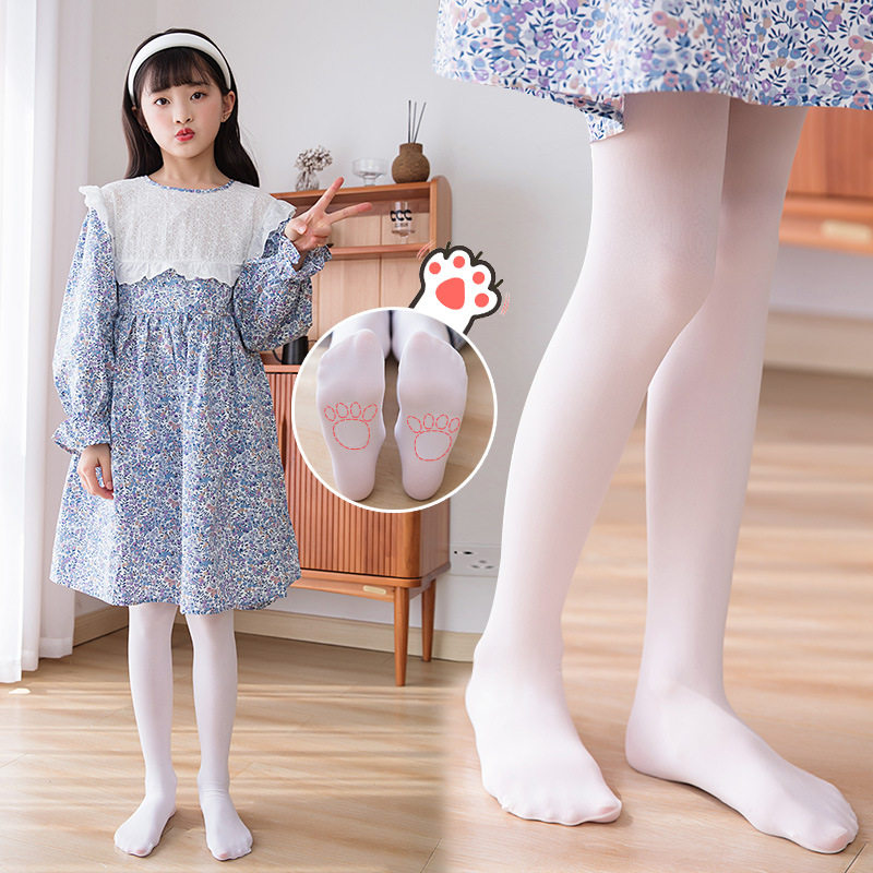 儿童加档跳舞蹈袜女童白色加大码练功芭蕾学生考级专用连裤袜