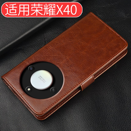 荣耀x40手机壳新款曲面屏适用于dio荣耀x40gt保护套华为honor翻盖双面全包x40i男女ADT防摔40xi挂绳RMO一AN00