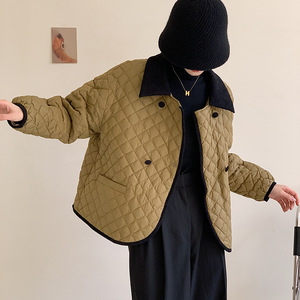 黑扣小香风短款羽绒服女2023新款冬季轻薄90白鸭绒法式翻领外套