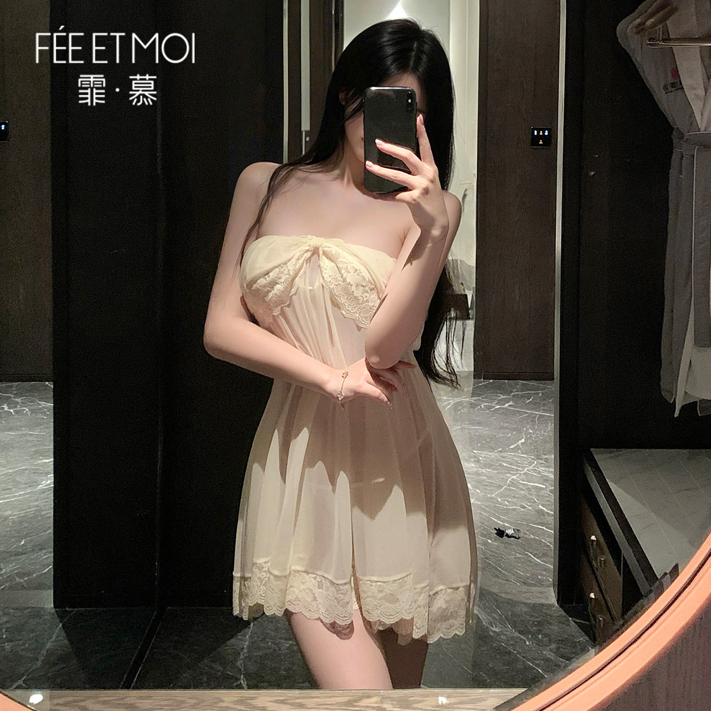 霏慕原创蕾丝睡裙肚兜女成人纯欲小胸约会战袍性感睡衣禁欲系qqny,女士内衣/男士内衣/家居服,肚兜,淘宝优惠券,粉丝福利购,淘宝优惠卷