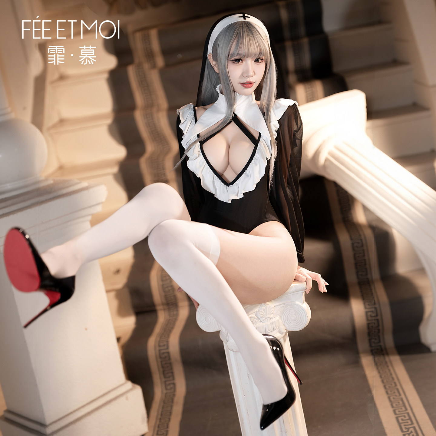 霏慕原创修女制服套装禁欲系肚兜女成人约会战袍睡衣cos性感qqny