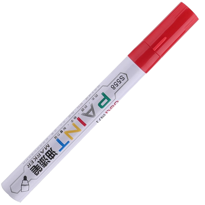 得力S558油漆笔涂鸦笔马克笔几记号笔签到笔金属彩色油漆笔白色记号笔黑色金色签名防水不掉色不褪色轮胎笔