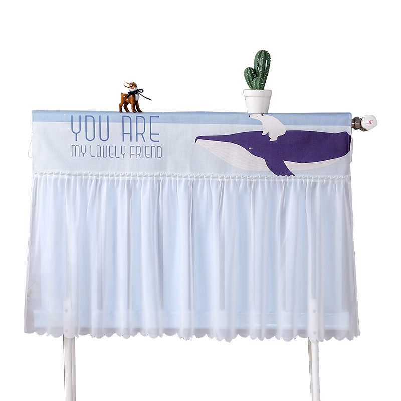 暖气片罩防熏黑布艺装饰罩家用老式暖气片遮挡帘暖气防尘套罩全包