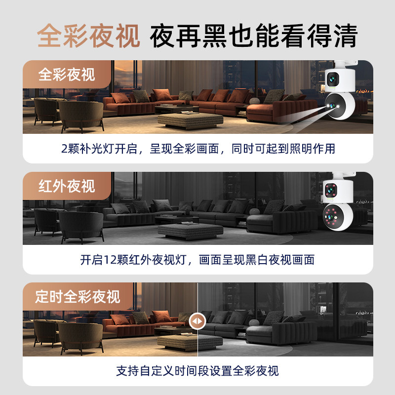 360 감시 카메라 6PRO 듀얼 카메라 홈 실내 파노라마 PTZ 휴대 전화 원격 무선 감시 카메라