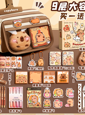 卡皮巴拉笔袋2025年新款大容量高颜值ins风透明文具盒女孩款女生小学生超火铅笔盒痛包儿童初中生男孩文具袋