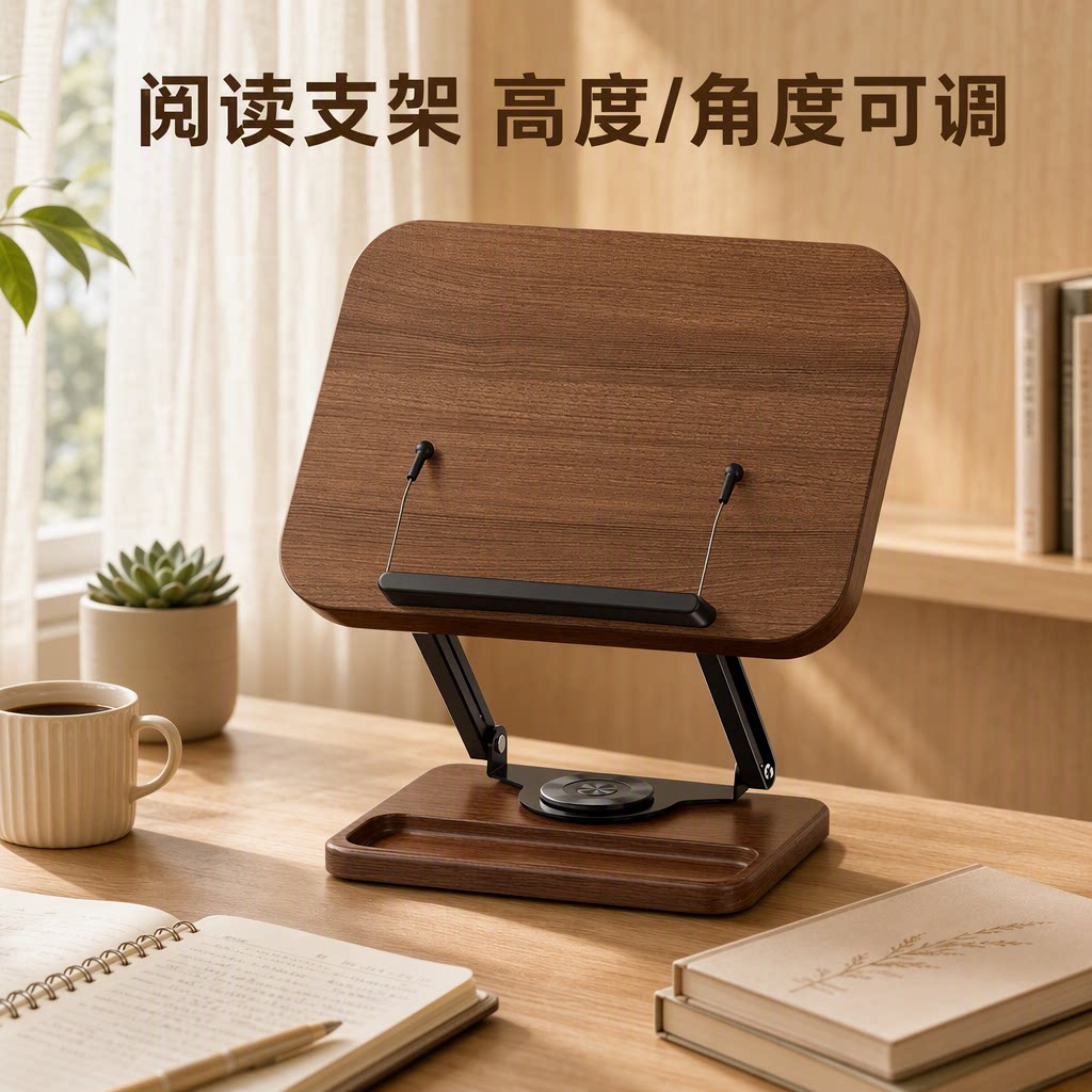 木质旋转可升降阅读看书支架图片
