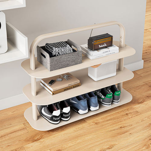 鞋架家用门口多层靠墙不占空间简易网红鞋子收纳架奶油风入户鞋柜