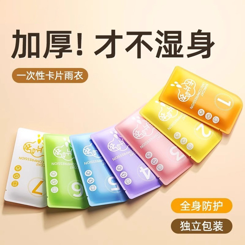 一次性雨衣便携式全身防雨成人长款雨披游乐场旅游登山加厚卡片式