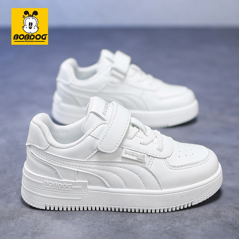 巴布豆儿童小白鞋男童鞋子2026春季新款运动鞋白色幼儿园女童板鞋