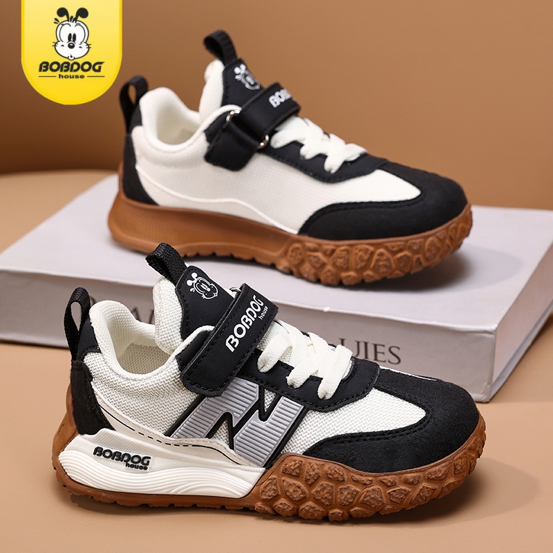 巴布豆男童运动鞋2025新款秋季网面透气小男孩软底防滑儿童阿甘鞋