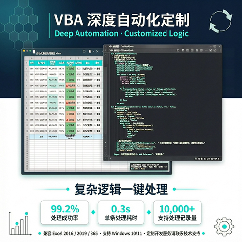 VBA自动化定制Excel一键处理全自动报表生成汇总专属代码开发