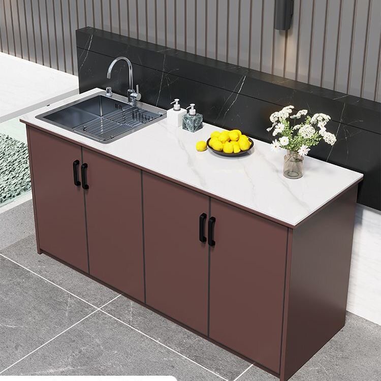 户外庭院阳台防水防晒铝合金水槽一体洗手盆柜艺术台盆定制浴室柜