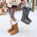 胖mm厚底毛毛加绒保暖棉鞋高长筒雪地靴女冬季大筒围粗腿大码靴子